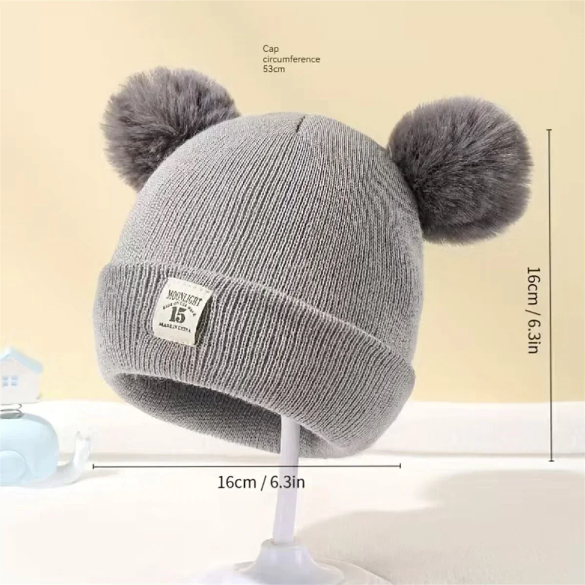 Autumn Winter Baby Warm Knitted Hats With Kids Knit Beanie Hat Solid Color Children Hat For Boys Girls Accessories image 3
