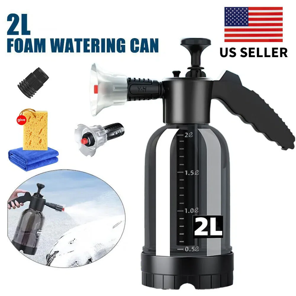 2L Car Cleaning Wash Snow Foam Lance Cannon Sprayer Gun Soap Bottle Hand Held US