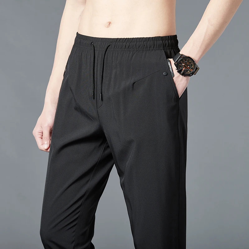 New Spring and Summer Men's Pencil Cropped pants young style Drawstring Basic Straight Slim All-match Casual Sweatpants