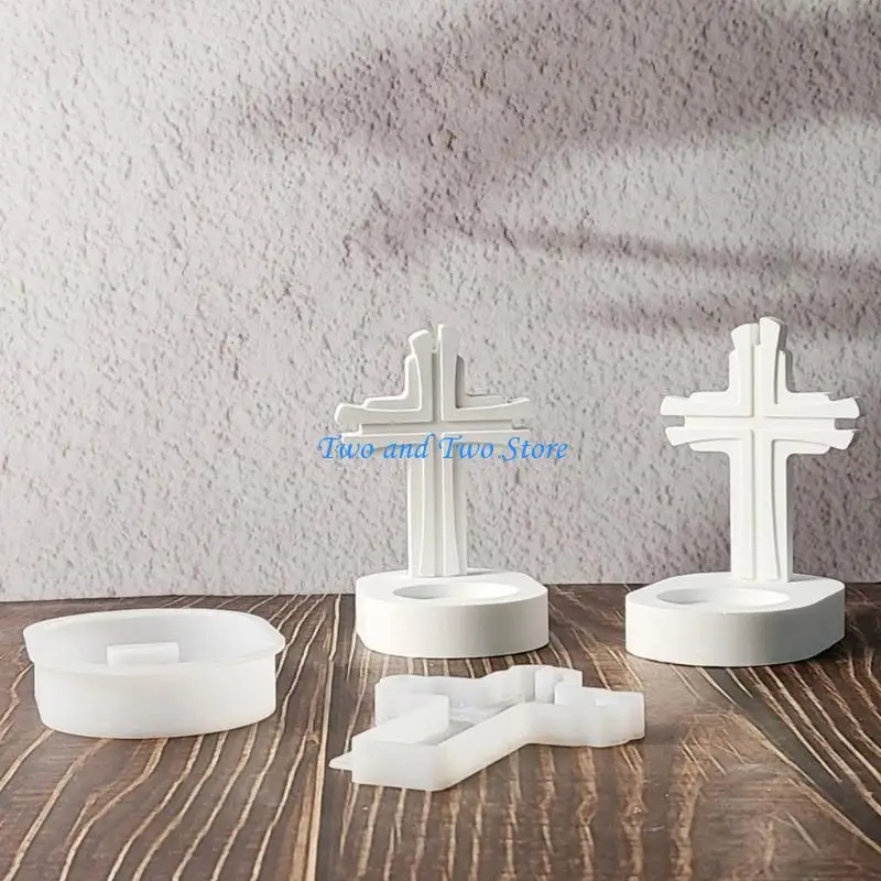 

HX6F Creative Crosses Designs Sturdy Silicone Mould Portable Accessory for Craft Enthusiasts Home Decoration Projects