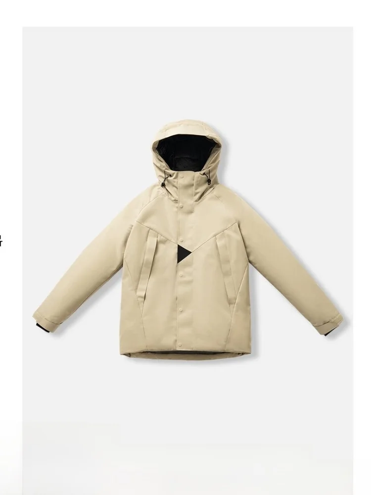 

High-End Outdoor aphene Heating Technology Men's Hooded down Jaet 90% White Du down Youth Faion Regular Length