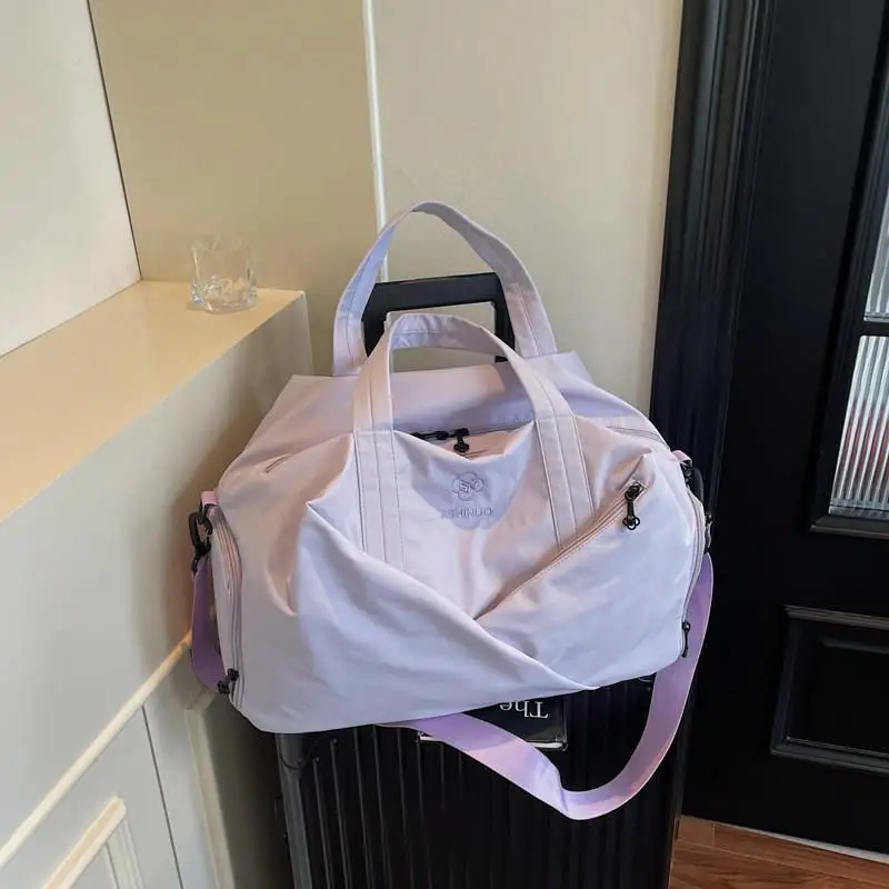 

Женская спортивная сумка для фитнеса, йоги, плавания, с отделением для мокрых и сухих вещей, большая вместимость, ручная/наплечная сумка для путешествий, повседневная молодежная нейлоновая сумка