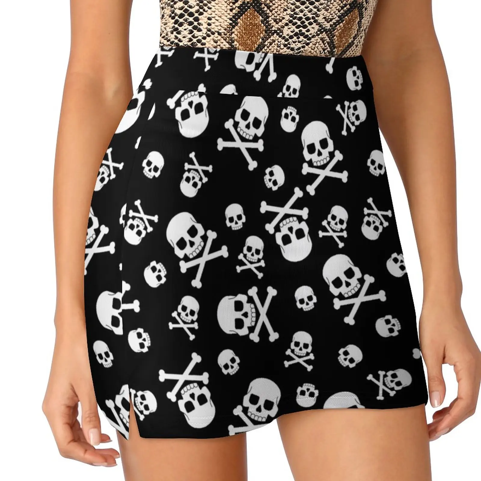 Skull and crossbones pattern for holiday halloween Light Proof Trouser Skirt skirt sets women's summer dress 2023