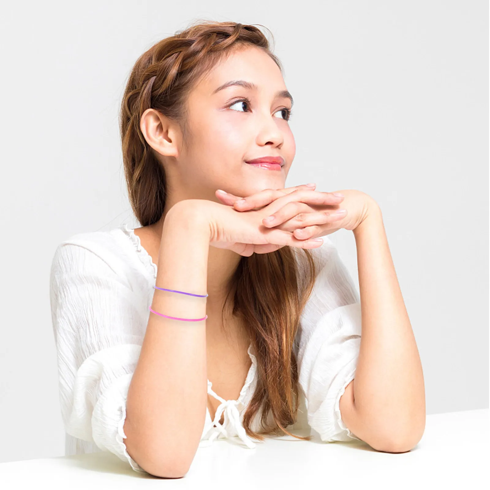 

10Pcs Supple Silicone Bracelets Set Bright Colorful Glow Wristbands Lightweight Comfortable Adjustable for Men Women Teens