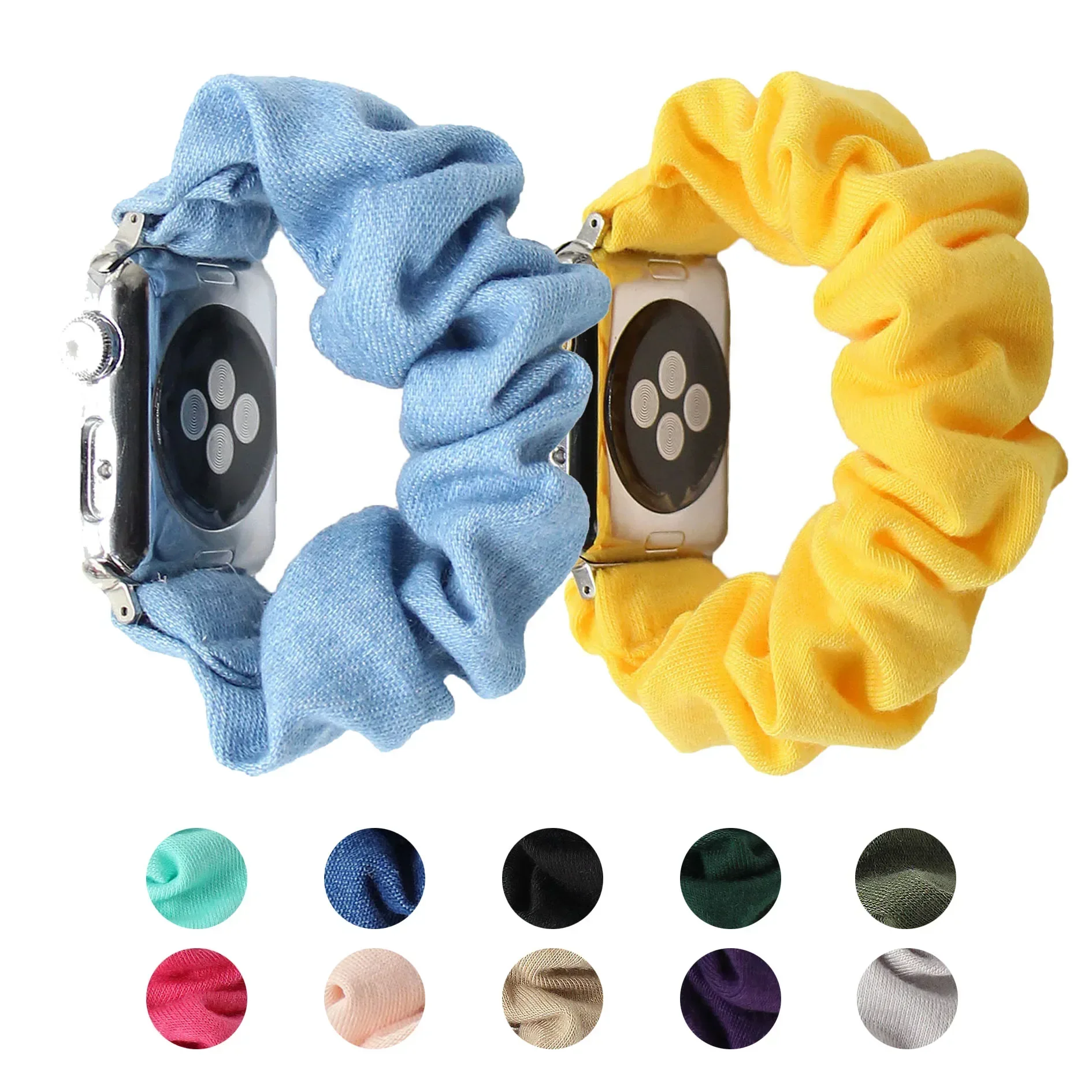 49mm 40mm 44mm Cotton Elastic Scrunchies Band For Apple Watch ultra 8 7 SE 6 5 4 Strap for IWatch Serise 41mm 45mm 38mm 42mm