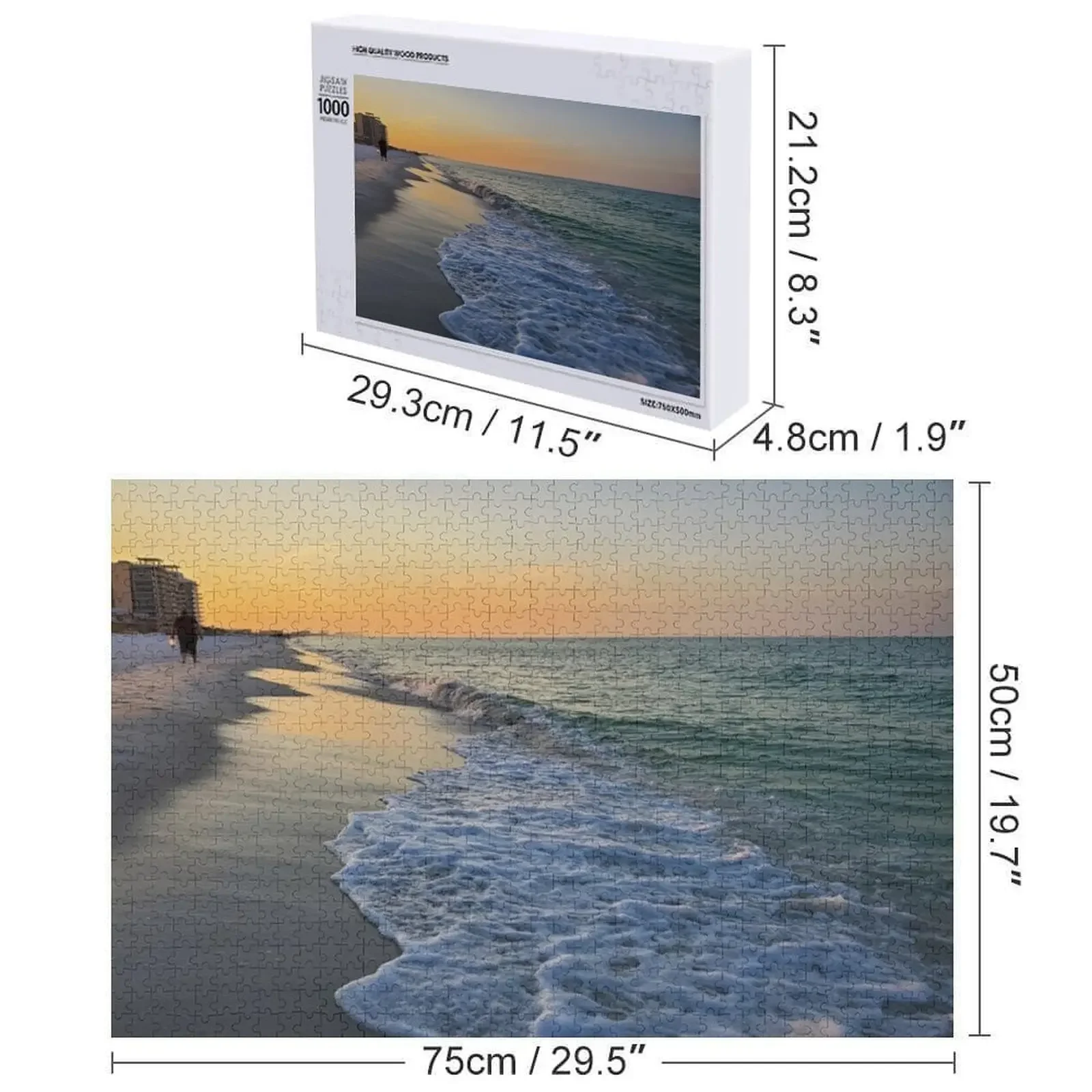Ocean Wave Sunrise on the Beach Jigsaw Puzzle With Personalized Photo Christmas Toys Personalized Child Gift Puzzle