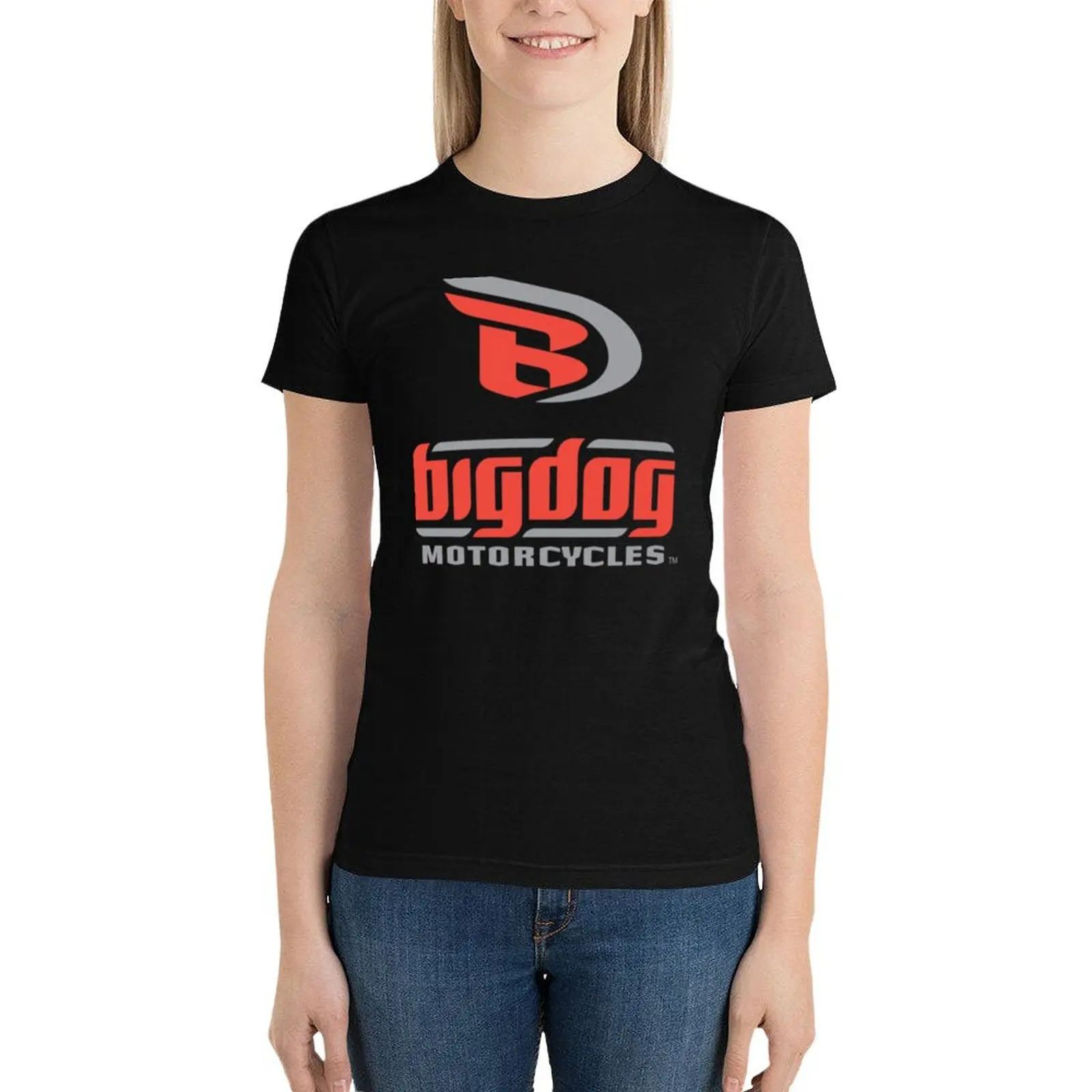 

Big Dog Motorcycle T-Shirt korean fashion hippie clothes Women tops