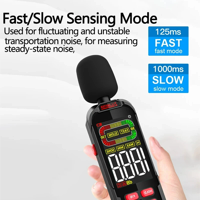 USB Charging 30-130dB A/C Weighted Digital Sound Level Meter Battery/Rechargeable Handheld Decibelimetro Decibel Noise Meter