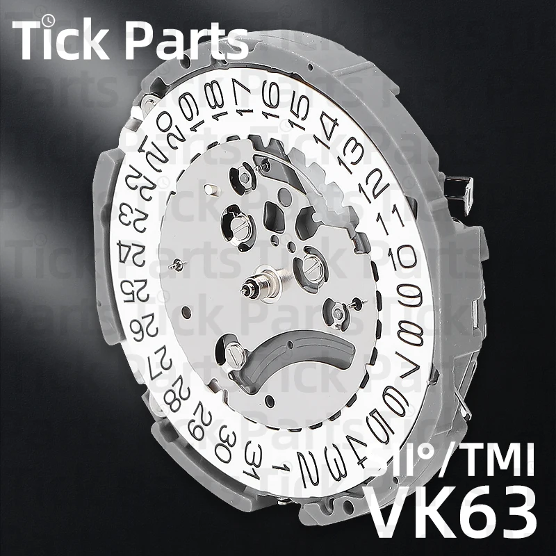 VK63 Quartz Chronograph Watch Movement Replacement Three Hands 24 Hour Date At 3 High Accuracy Durable Accessories