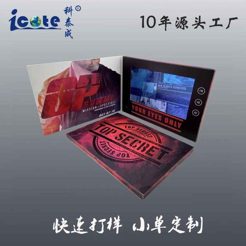 Customized. Company Promotion Private Production IPS Screen-inch 256Mb Video Greeting Card Video Advertising Brochure
