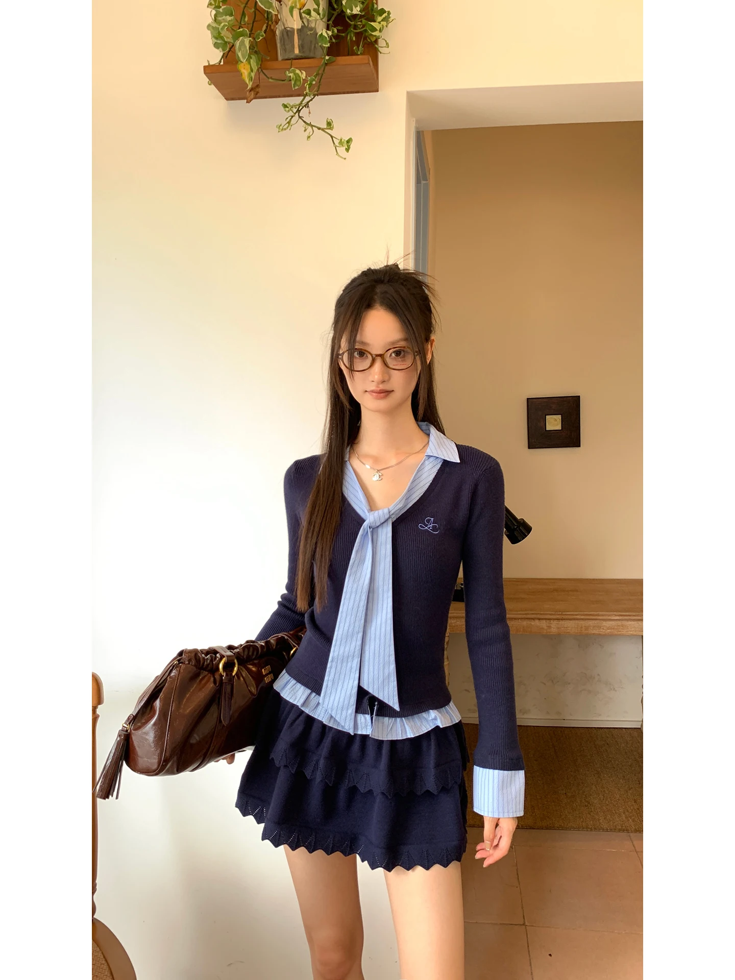 Blue A-Line  Skirt Women's Sli Baked Cake Skirt Bodycon Beautiful New Arrival 2025 Low Waist Straight Tube Skirt