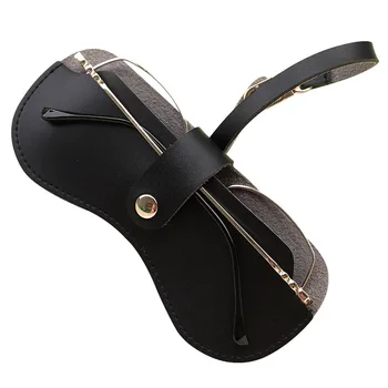 Ultra-thin Glasses Case Simplicity Snap Glasses Case PU Leather Eye Glasses Container Cover Portable Sunglasses Storage Box