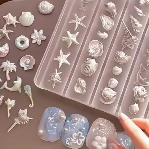 3D Mold Silicone Flower Design Templates Mold For Nails Jewelry Crafts Transparent Nails Mold Tool Nail Art Decorations DIY