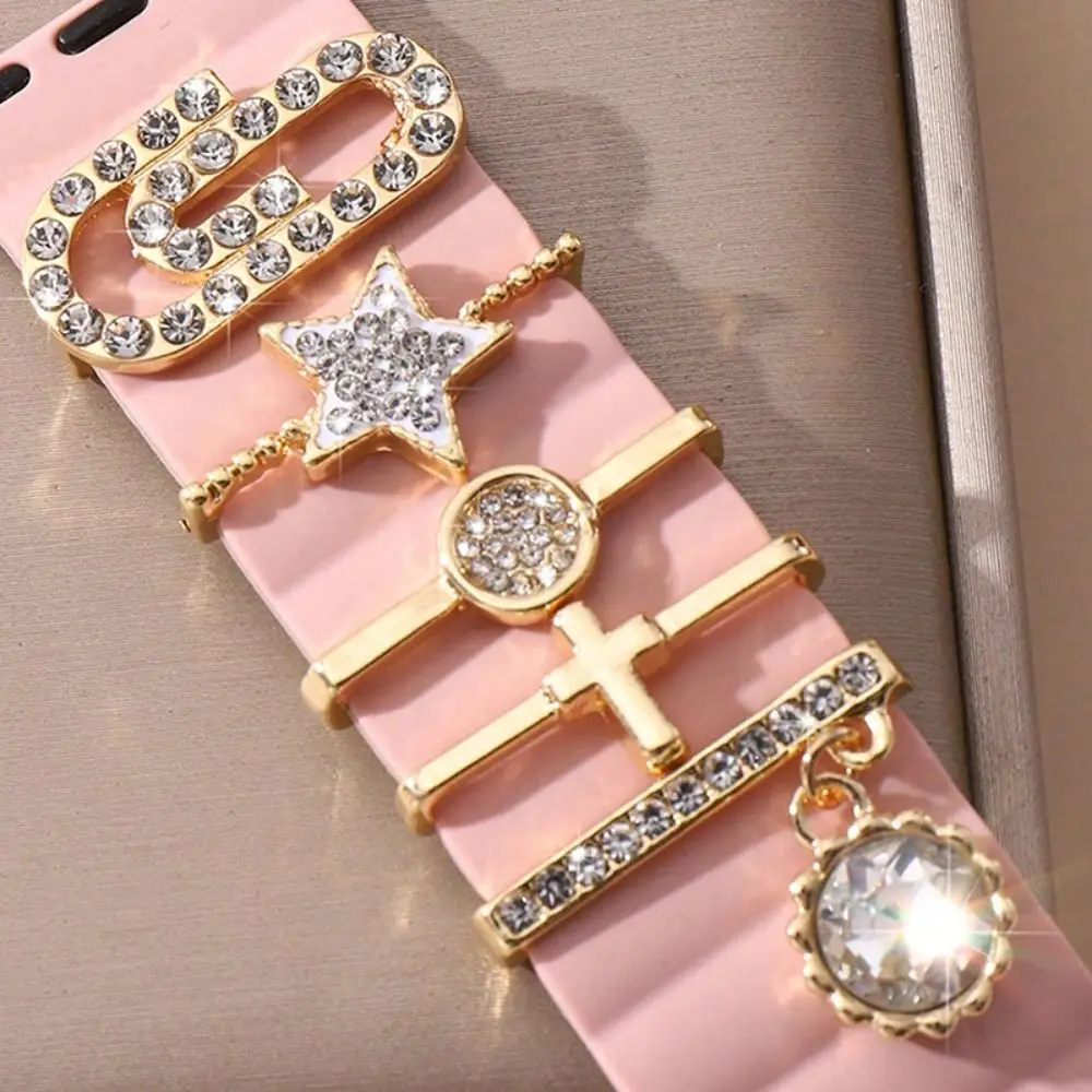 Mode metalen horlogeband ornament diamanten broche polsband bedels decoratieve nagelbandaccessoires