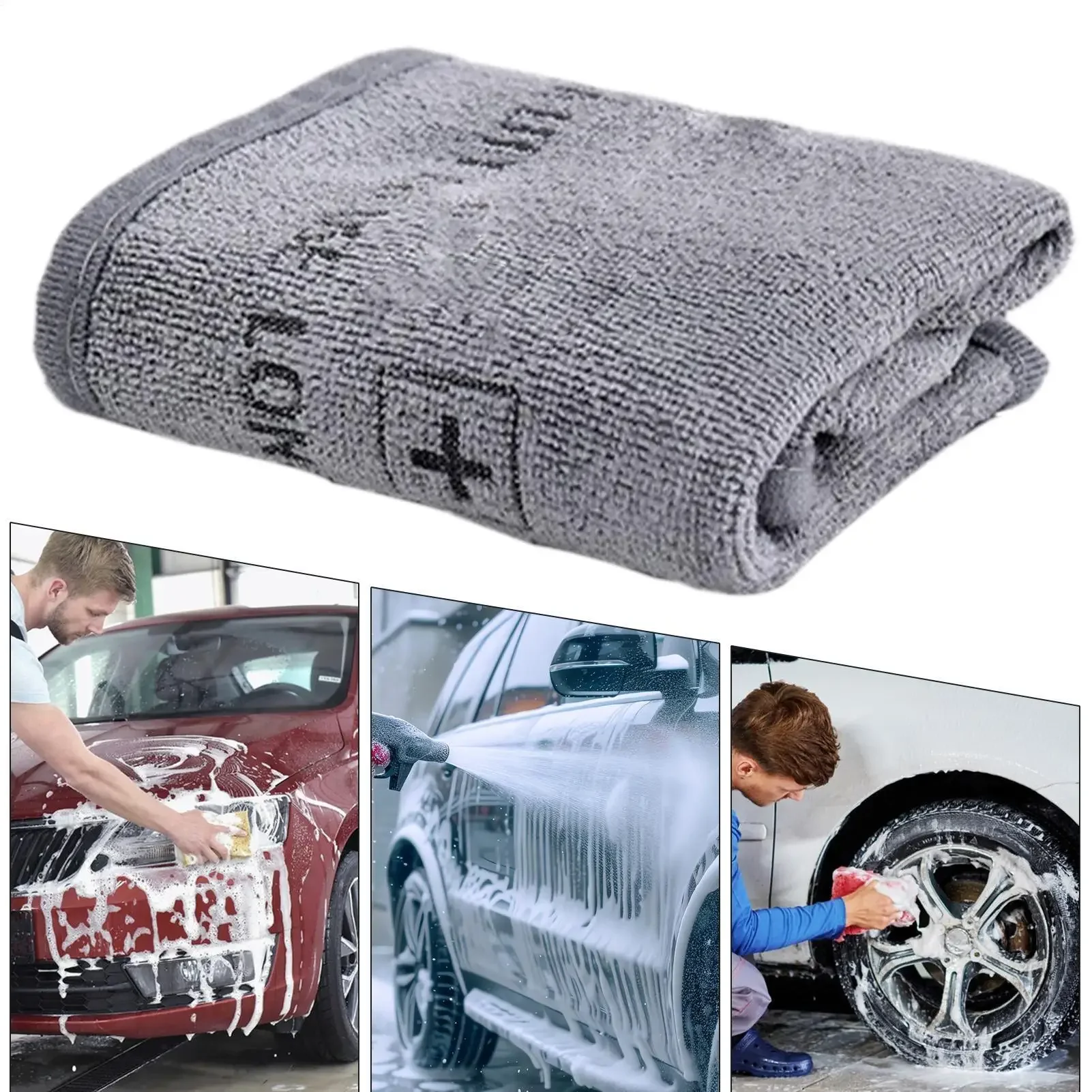 Car Microfiber Towel Car Detailing Towels Absorbent Reusable Washcloths Wipes Rags Cleaner for Garage House Bathroom Mirror