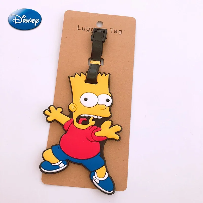 Disney Simpsons Luggage Tags Suitcase Bag Baggage Travel Tag Cartoon Homer Bart Silicone Luggage ID Tags Party DIY Decorations