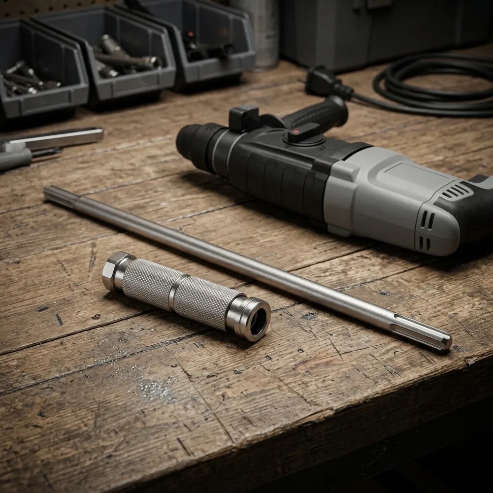 Double-headed Shank Hammer Drill Extender Rotary Hammer Drill Bit Mechanical Locking Structure for rapid Tool Head Release