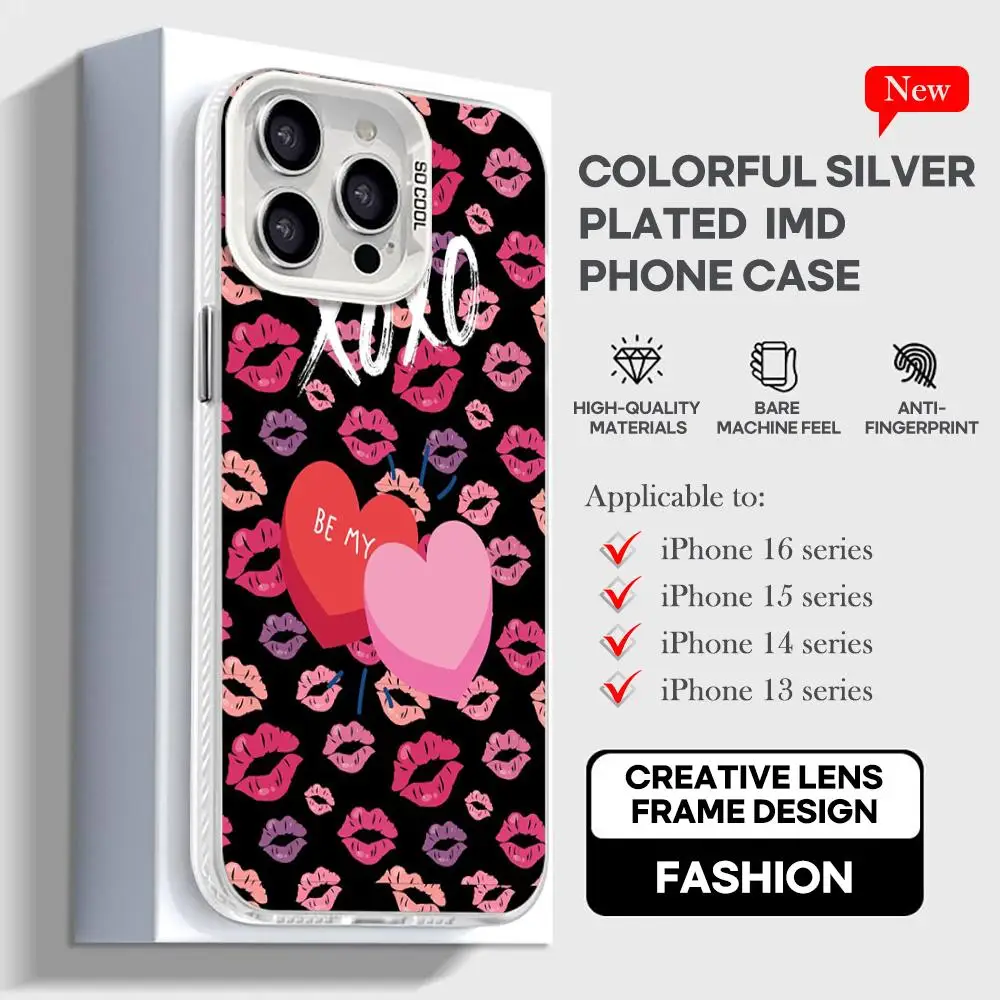 Модный розовый чехол Xoxo для девочек COOL, белый, цветной, серебристый, подходит для iPhone 16, 15, 14, 13, 12, 11 XS Pro Max Модный розовый чехол Xoxo для девочек COOL, белый, цветной, серебристый, подходит для iPhone 16, 15, 14, 13, 12, 11 XS Pro Max