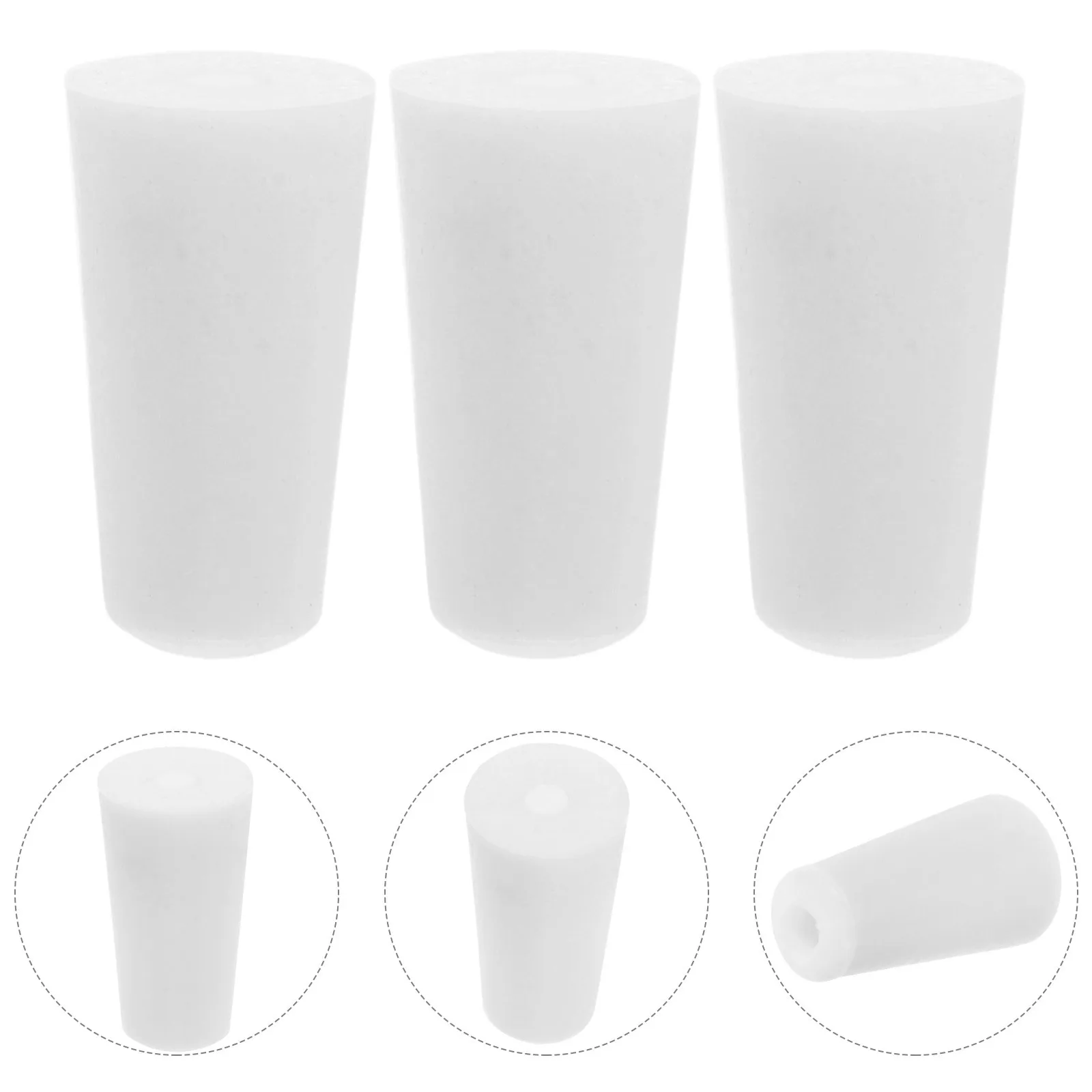 

10pcs Silicone Stoppers Tapered For Test Tubes Flask Equipment Holes Smooth Lightweight Chemical Medicine Research