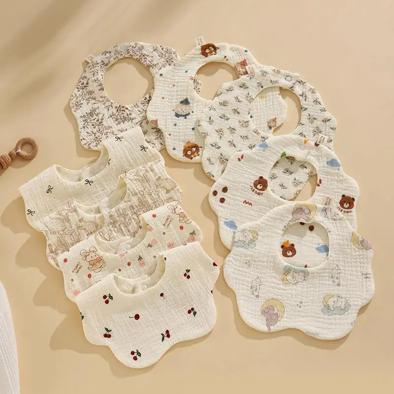 ✰✪1PC Baby Bibs Cotton Newborn Bibs Feeding Drool Bandana Saliva Towel Toddler Ruffle Floral Bib Baby Accessories view 3