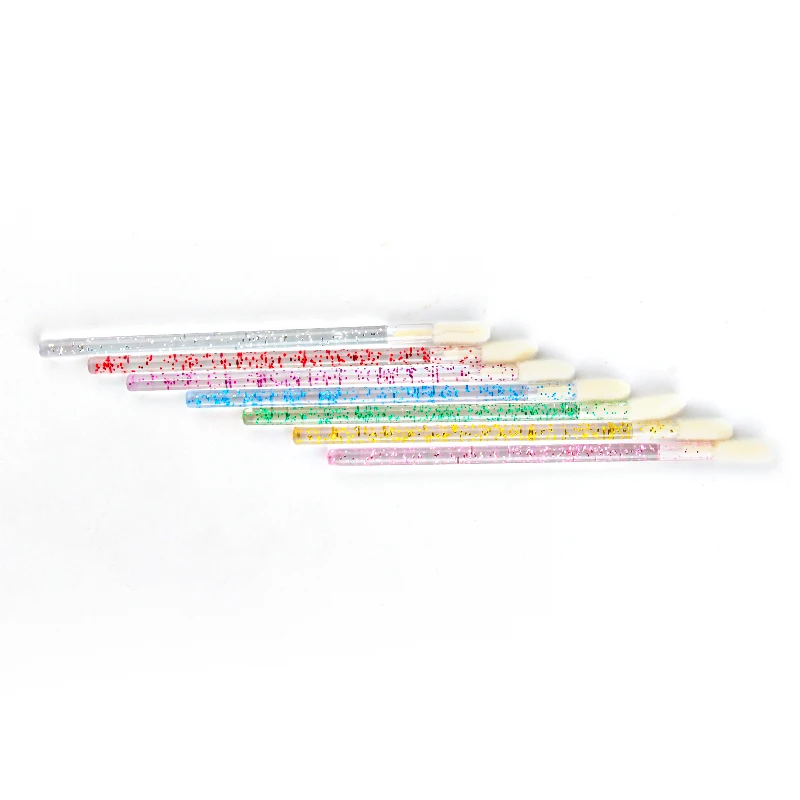 الجملة QIWU 50 قطعة قضيب رمش Maquillaje فرشاة أحمر الشفاه الصولجانات مجموعة أدوات ماكياج الشفاه فرشاة لاش تمديد ماسكارا #3