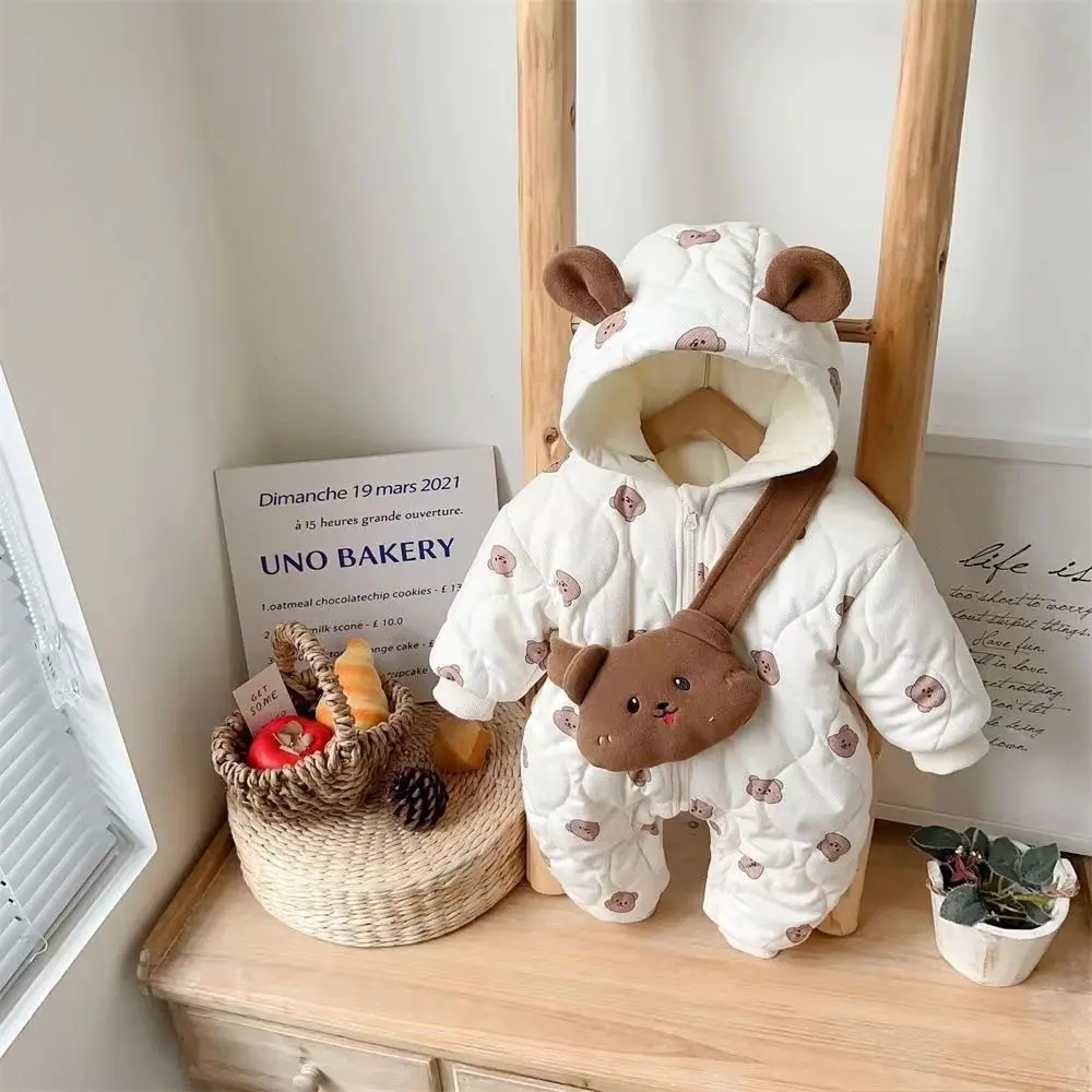 

Зимний детский зимний комбинезон 2025 года, теплый мягкий комбинезон с милым рисунком, наряд для мальчиков и девочек 0-12 месяцев