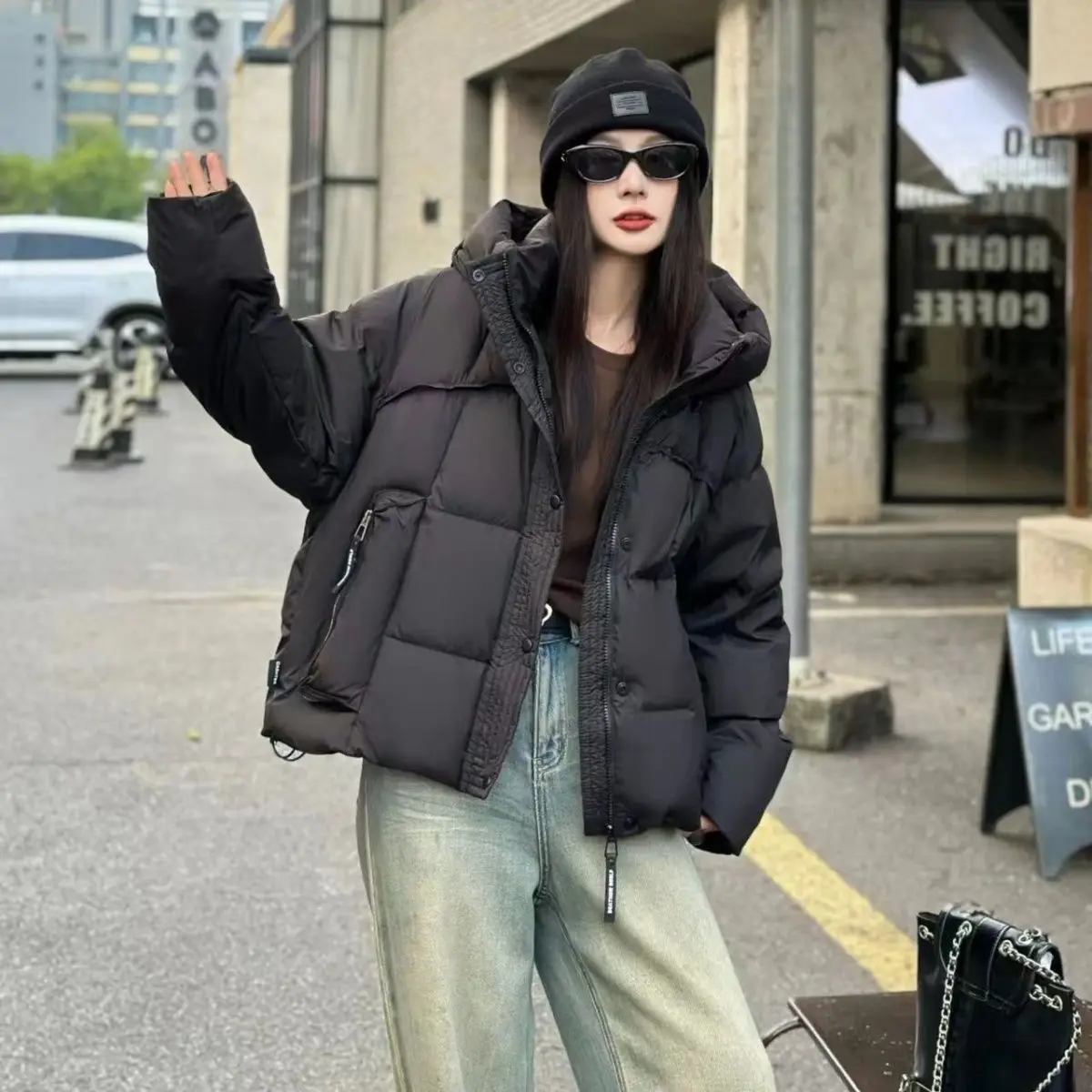 Chaqueta de plumón de invierno para mujer europea 90 plumón de pato blanco chaqueta informal a prueba de viento para ir al trabajo