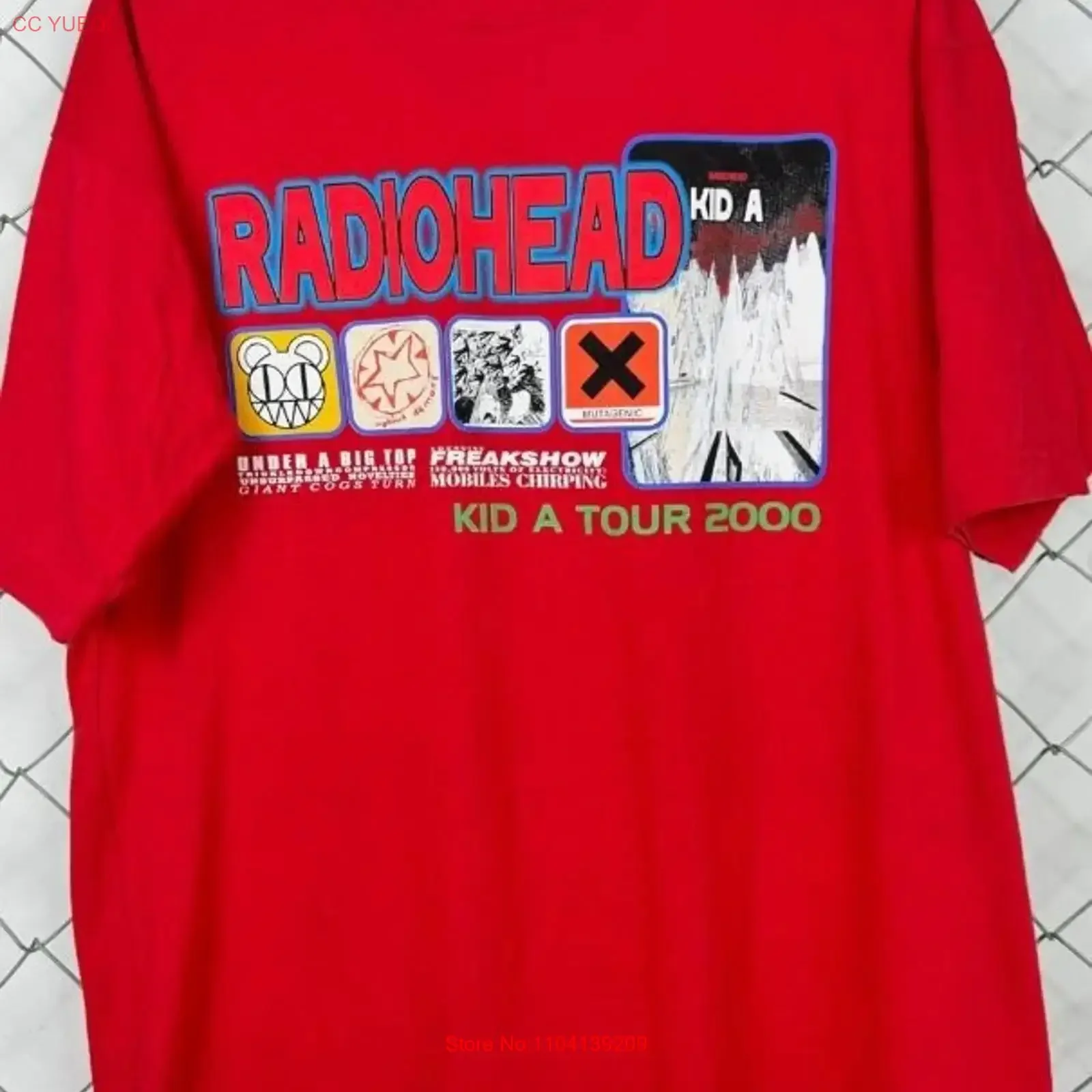 Radiohead Notice to the public Kid A Tour 2002 s Remake T shirt vtg NH22951 long or short sleeves vintage Washed streetwear