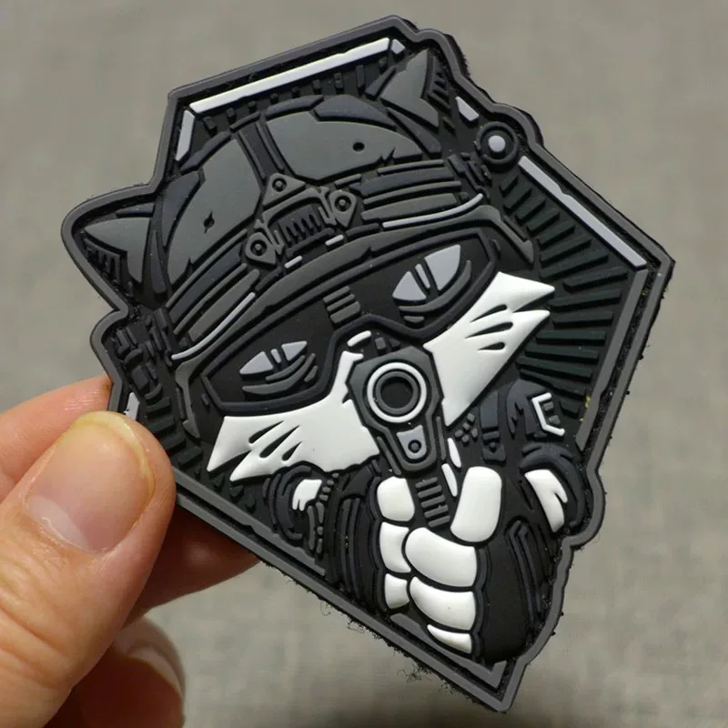 PATCHLAB Tactical Cat PVC Morale Badge Military Special Forces Army Armband Hook and Loop Patch Backpack Helmet Stickers