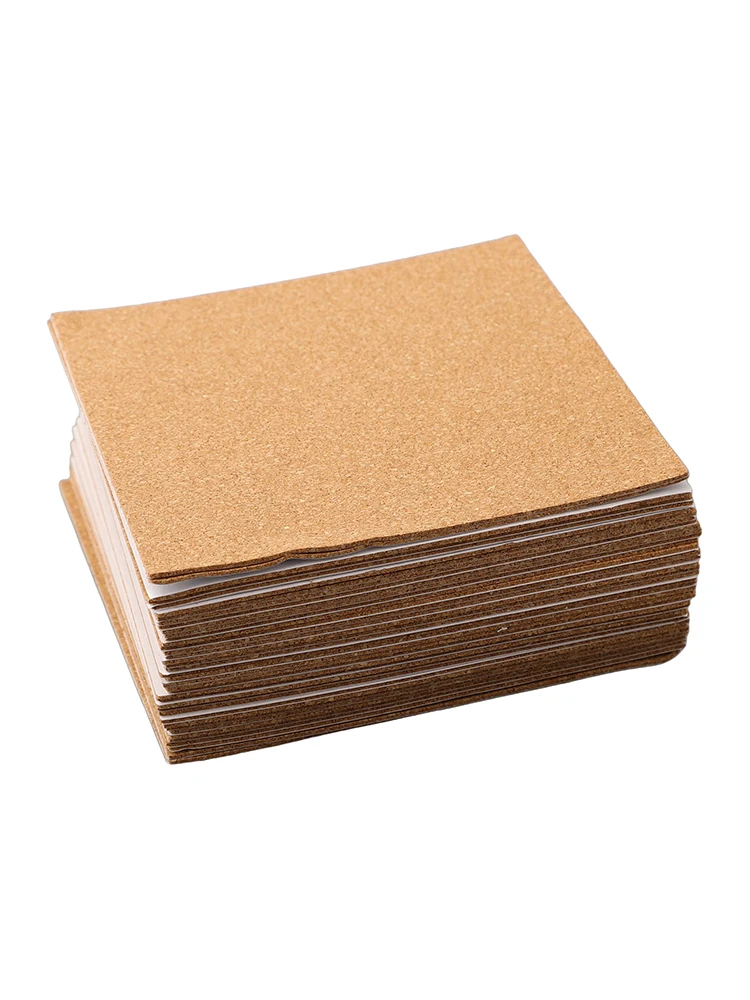 40Pcs Cork Coasters Square Cork Mat 100 X 100 X 1mm Self-adhesive DIY Backing Sheet Wine Drink Coffee Tea Cup Mat For Home Bar