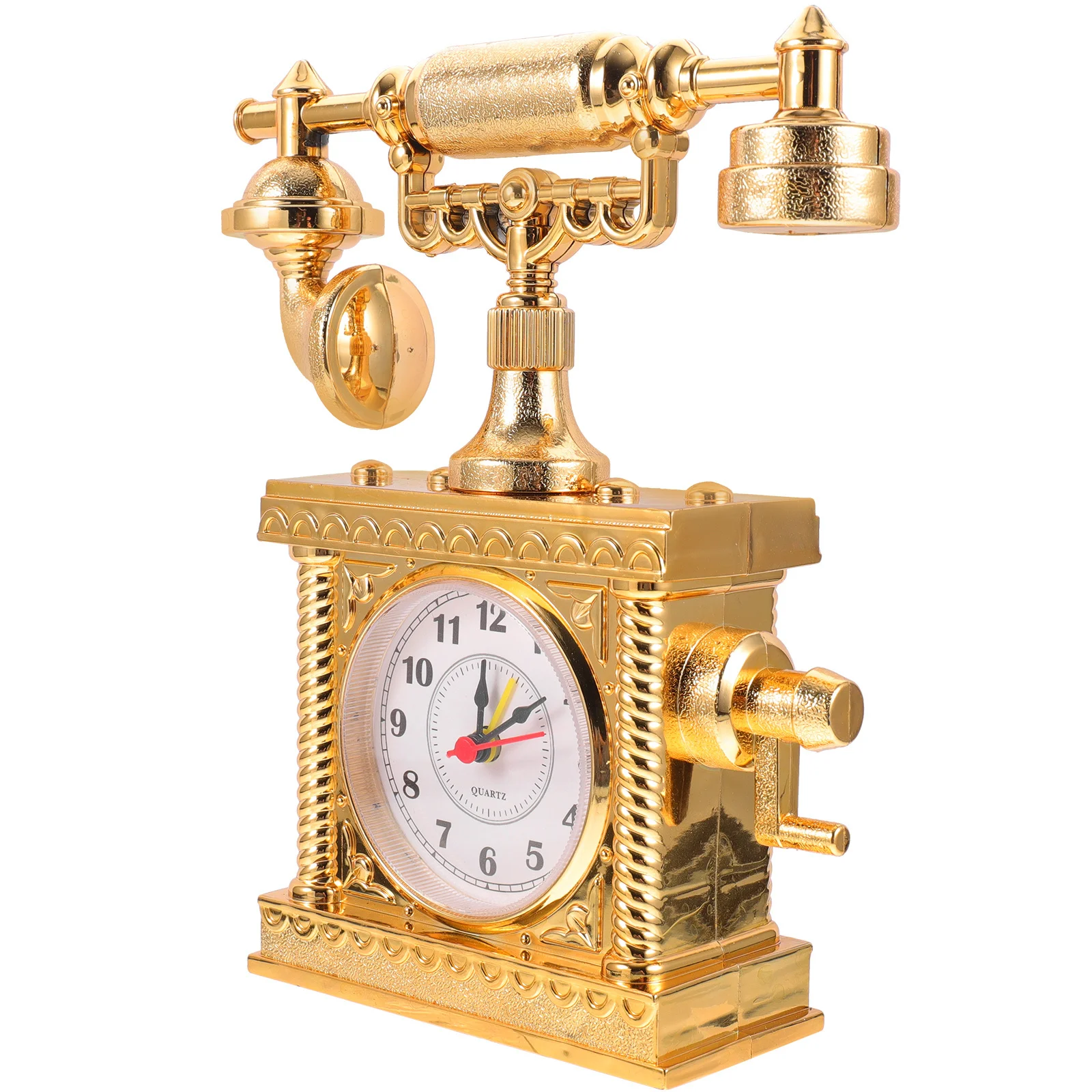 ساعة هاتف ريترو Abs هاتف عتيق للعب الأدوار التفاعل مكتب التعلم ديكور ديكور مكتب المنزل صغير #3