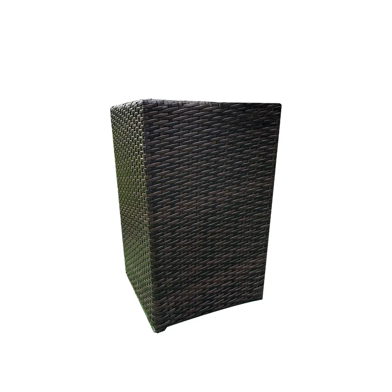 Outdoor Beach Garden Courtyard Rattan Storage Box Outdoor Lounge Cafe Waterproof Sunscreen Rattan Box Furniture