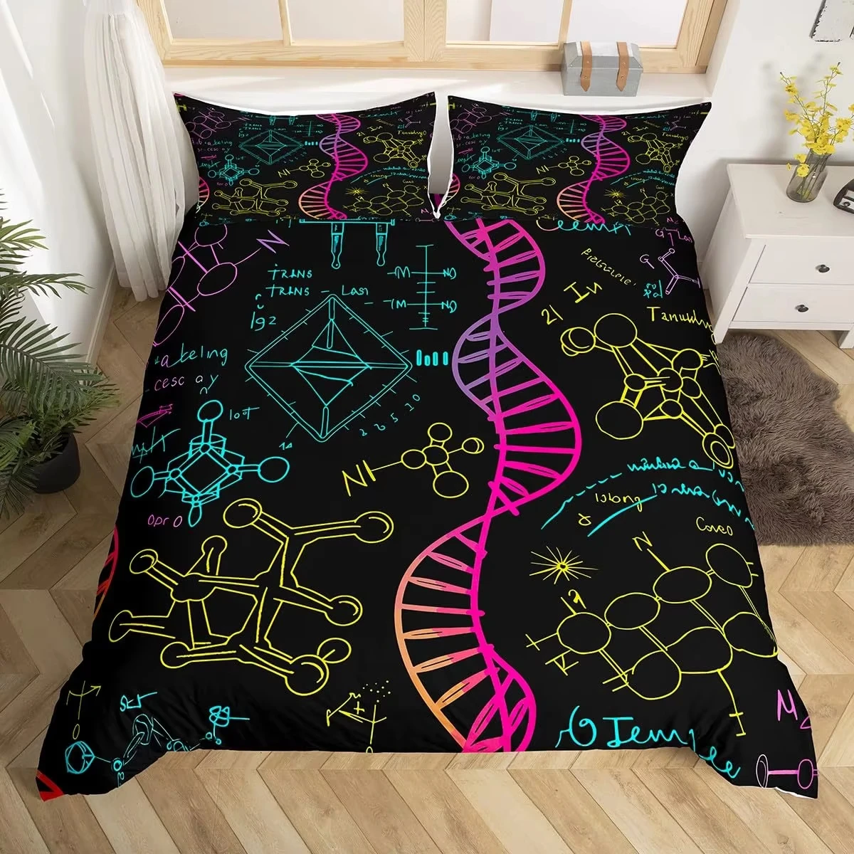 Chemical Equation Bedding Set Chemistry Duvet Cover Molecular Formula Comforter Cover Education Dorm Room Decor Soft Quilt Cover