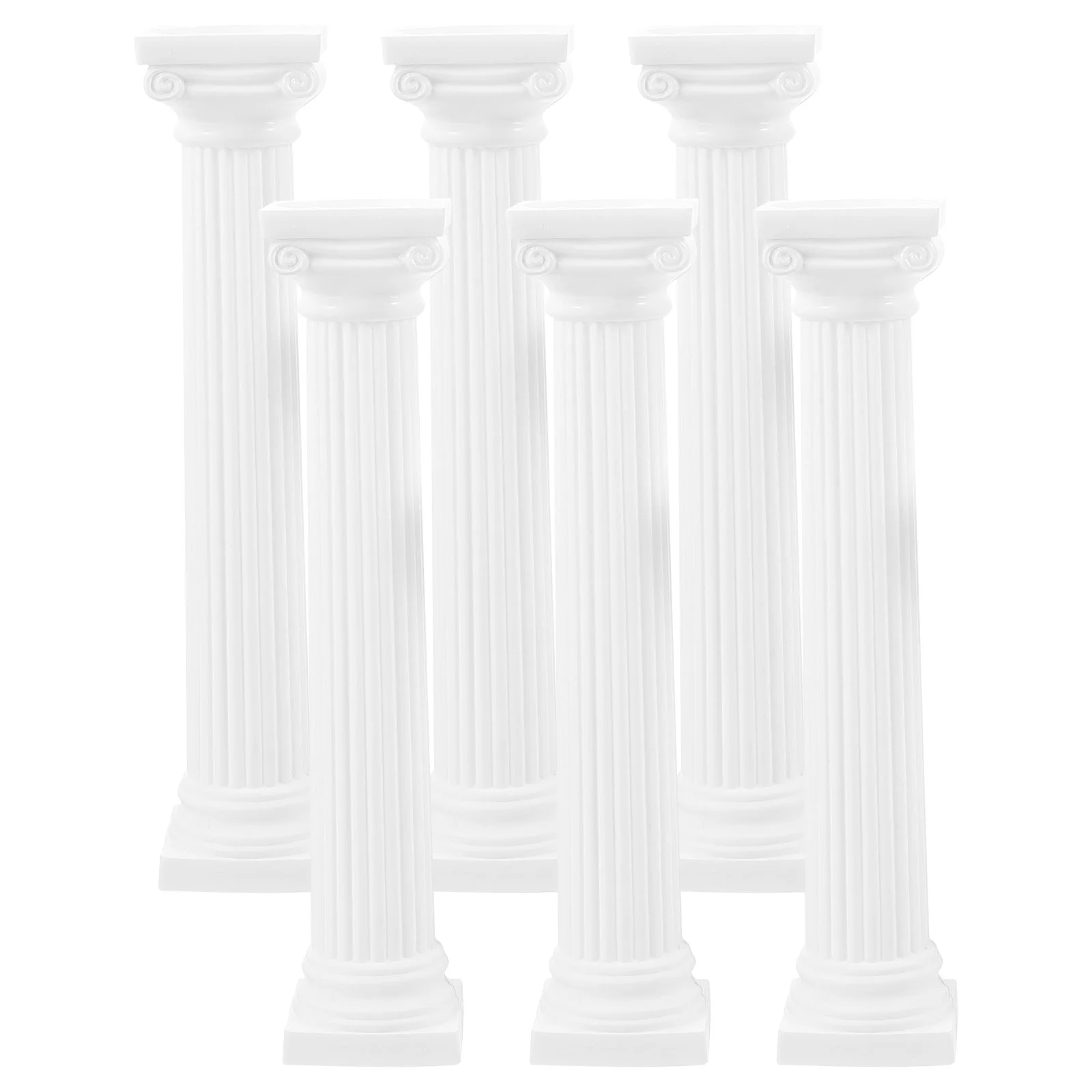 6 Pcs Decor Roman Column Model for DIY Miniature Weddings Pillars Statue White Landscaping