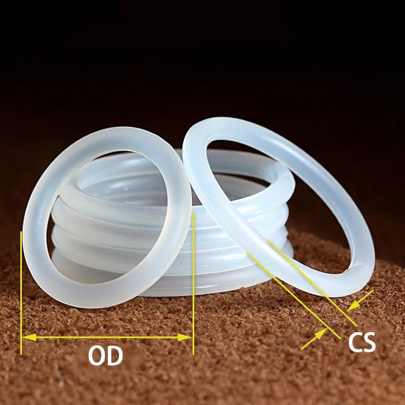 VMQ CS 3.5mm O-ring Silicone Ring White Silicone Sealing Ring Food Grade Silicone Insulation Shape Sealing OD10-100mm