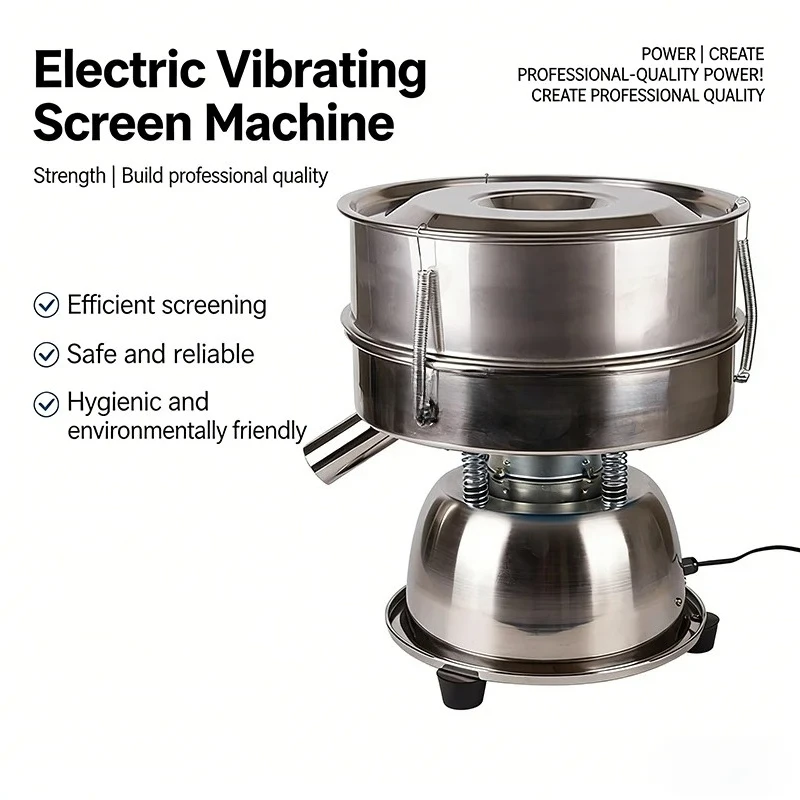 Factory Direct 2026 Electric Vibrating Screen Powder Screening Sifting Machine Stainless Steel Powder Sieve Machine Mesh