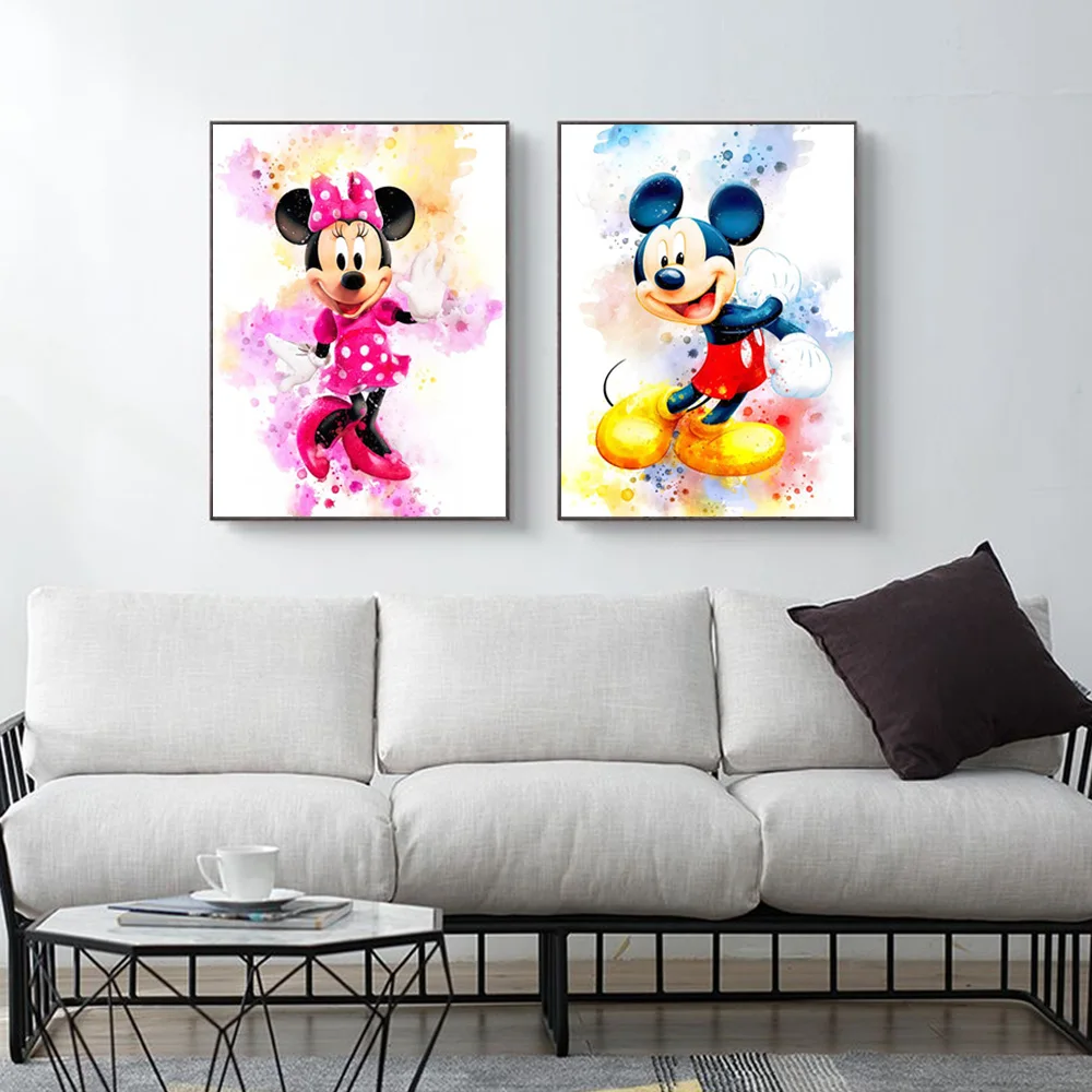 

MINISO Disney Mickey Mouse Donald Duck home living room bedroom decorative art poster wall mural canvas printin can be customize