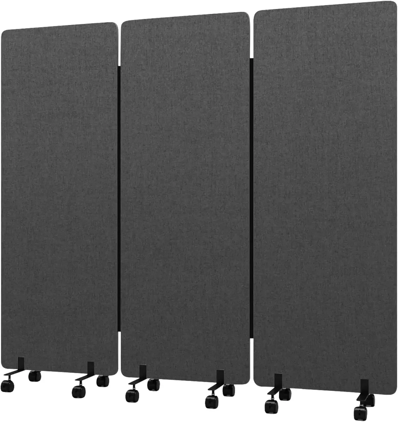 3 Panel Soundproof Room Divider, Portable Acoustic Office Divider | Acoustic Soundproof,Smooth Rolling Wheels,Large 66