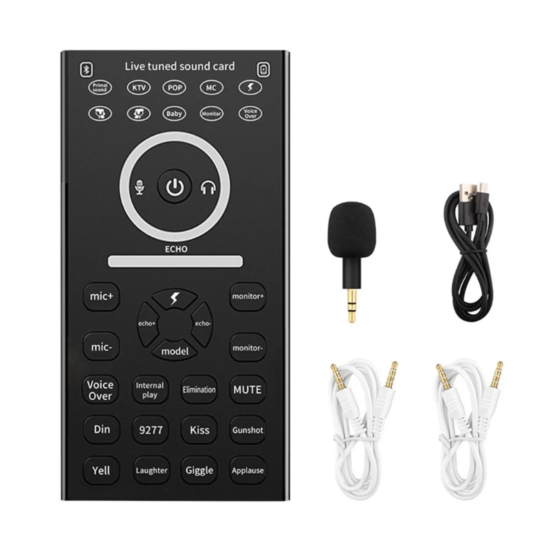 Multifunction Mixer Outdoor Bluetooth-compatible Sound Card Digital Mixer for Live Streaming Outdoor Phone Recording