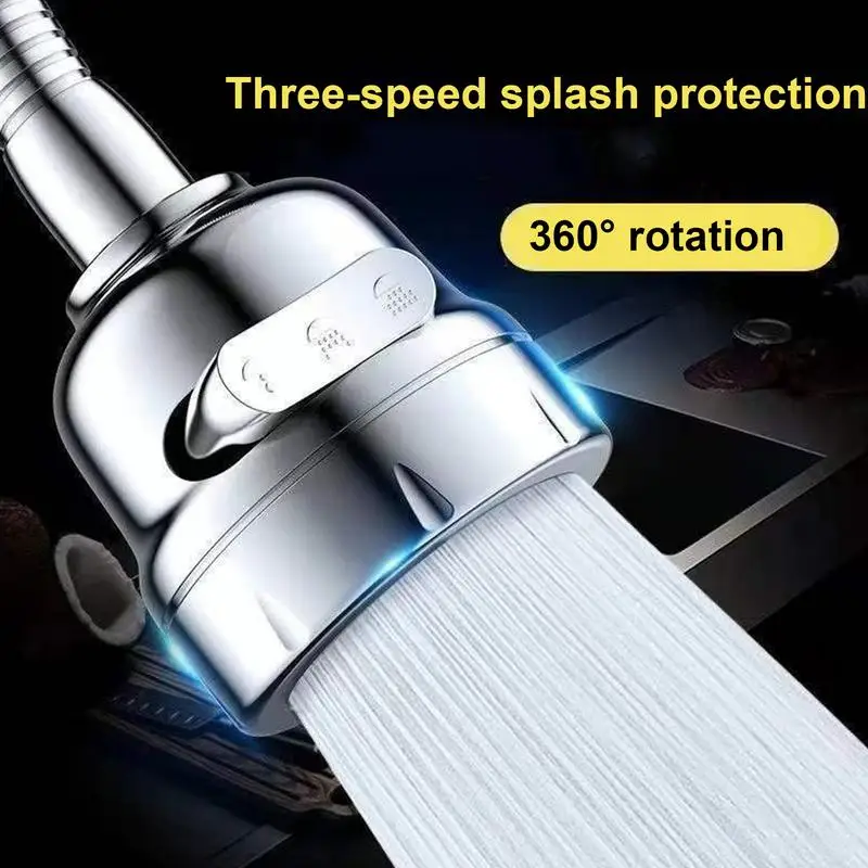 Kitchen Tap Aerator 360 Degree Rotatable Kitchen Sink Faucet Attachment 3 Modes Anti-Splash Tap Nozzle for Kitchen and Bathroom