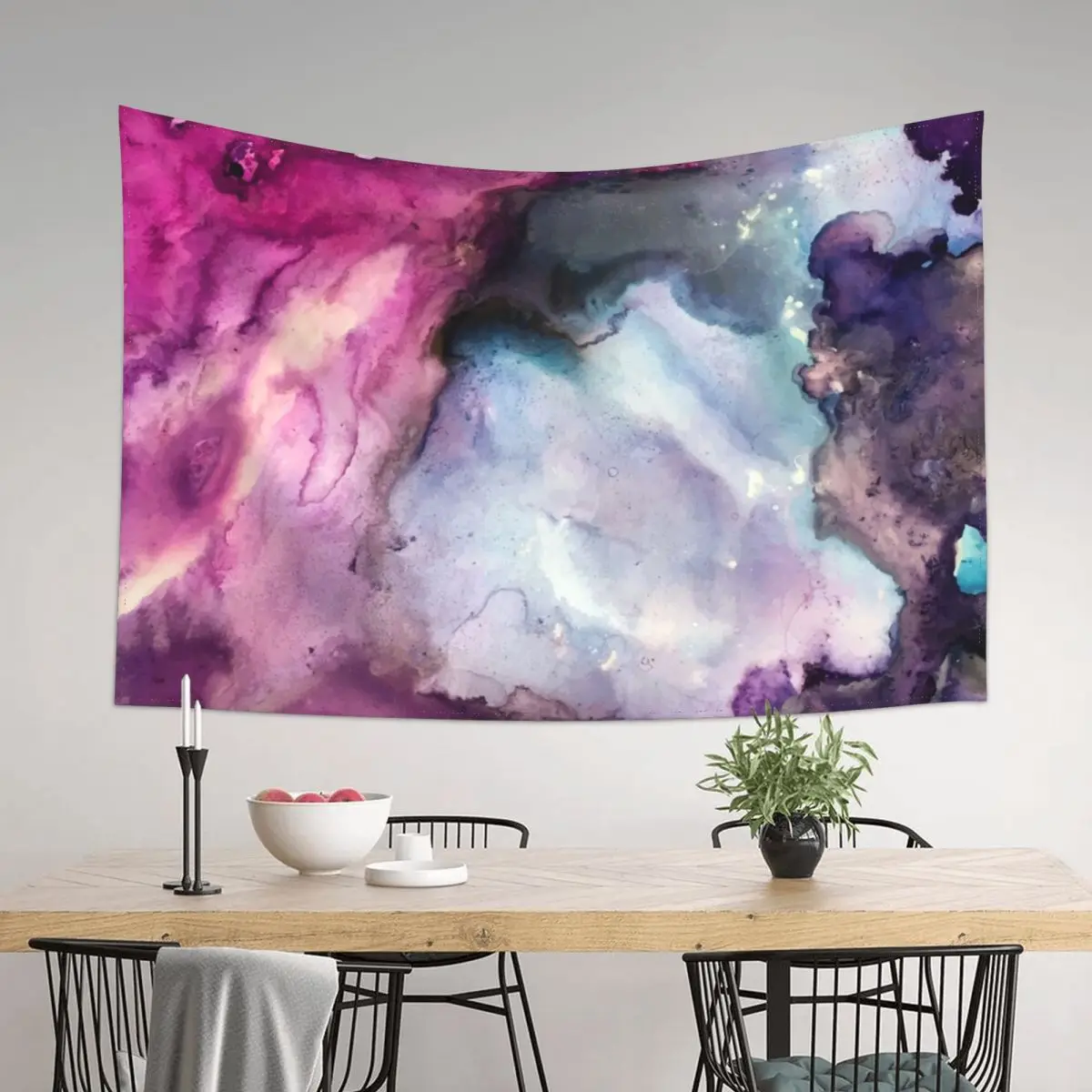 

Purple Fusion - Mixed Media Painting Tapestry Mushroom Decorations For Room Wall Hanging Decor Tapestry
