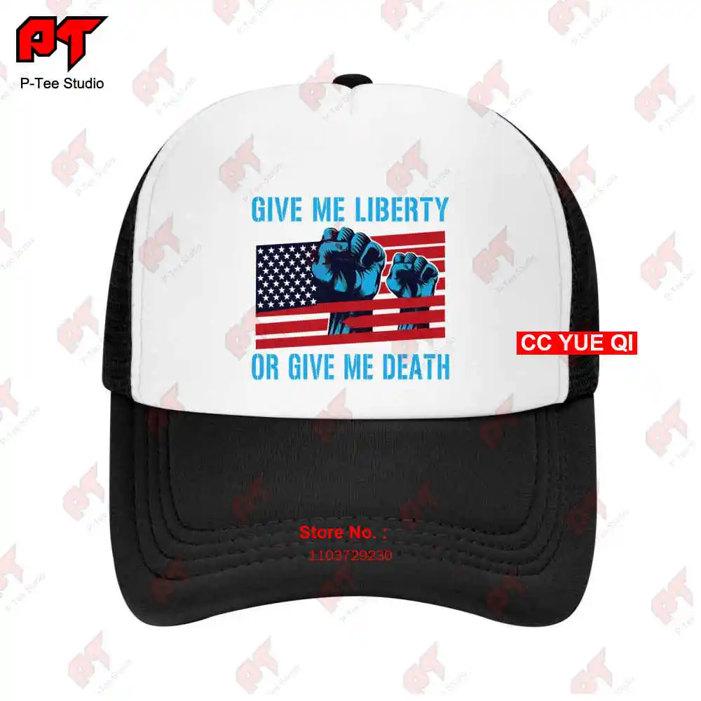 Give Me Liberty Or Give Me Death Patriotic Anti Lockdown Usa Flag Baseball Caps Truck Cap R1WB