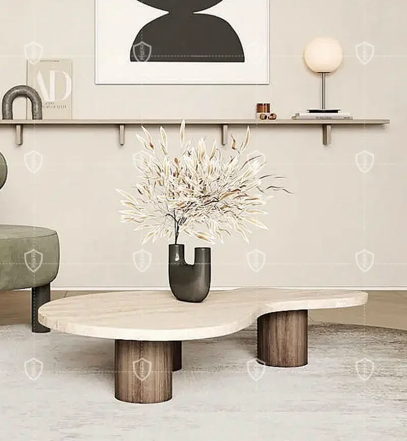 Coffee table living room is a quiet retro medieval marble coffee table