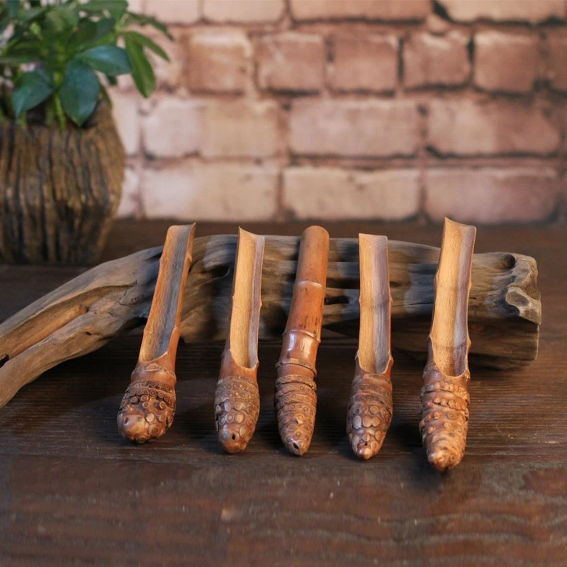 Natural Bamboo Root Tea Spoon Caddy Spoon Tea Spoon Handmade Kung Fu Tea Ceremony Utensils Root Carving