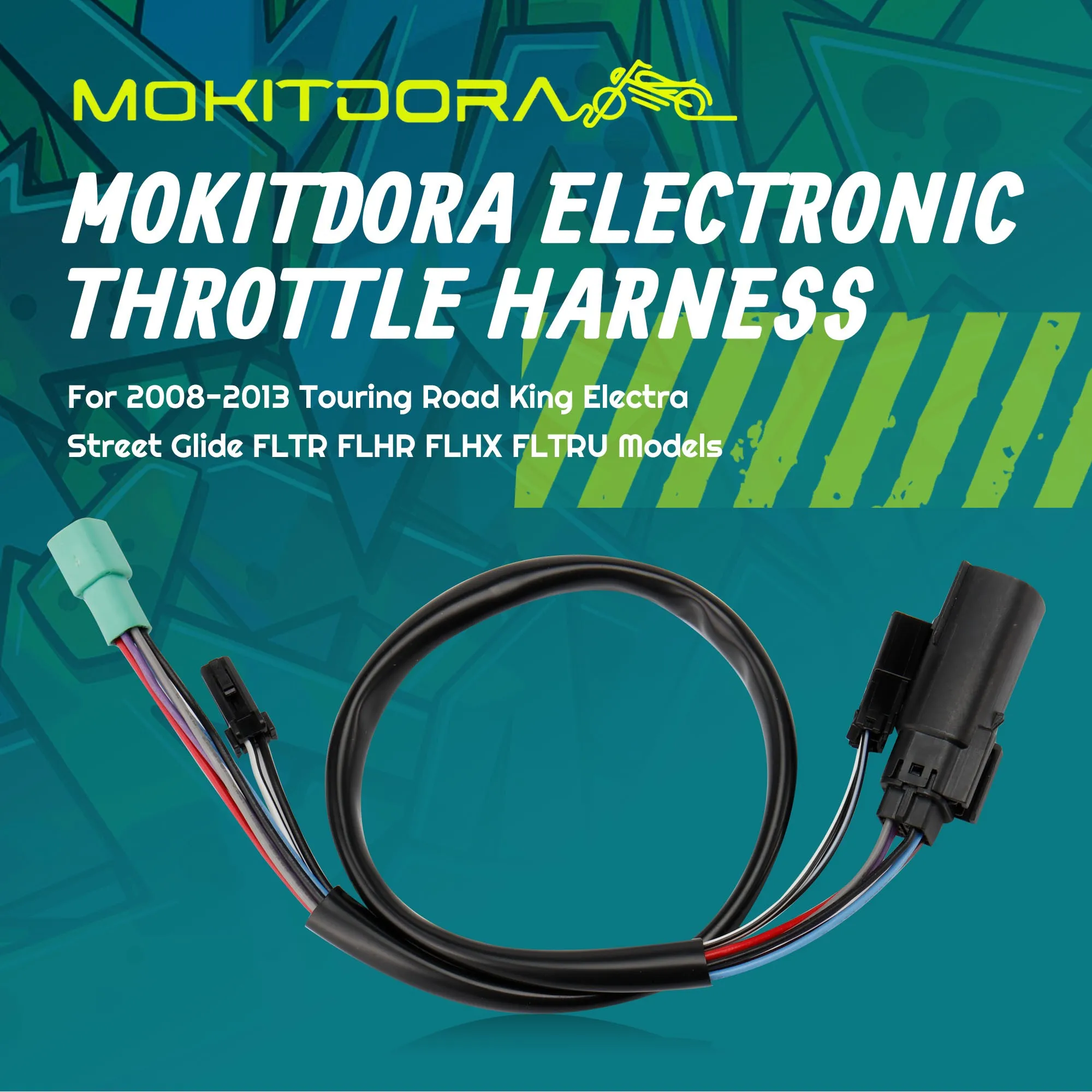 Fotografia 3: Acelerador Eletrônico TBW de 18/22/28/35/43 polegadas e Chicote de Fiação para Manoplas Aquecidas para Harley Touring 2008-2013 Street Electra Road Glide King