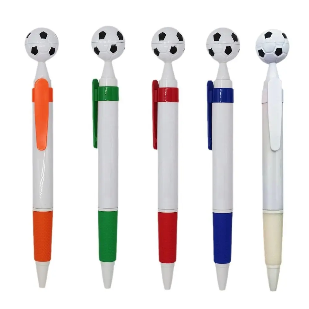 

5 Pcs/Bag Party Gift Cute Football Ballpoint Pen Creative Multi-use Writing Pens Soccer Shape Portable Ink Pens Students