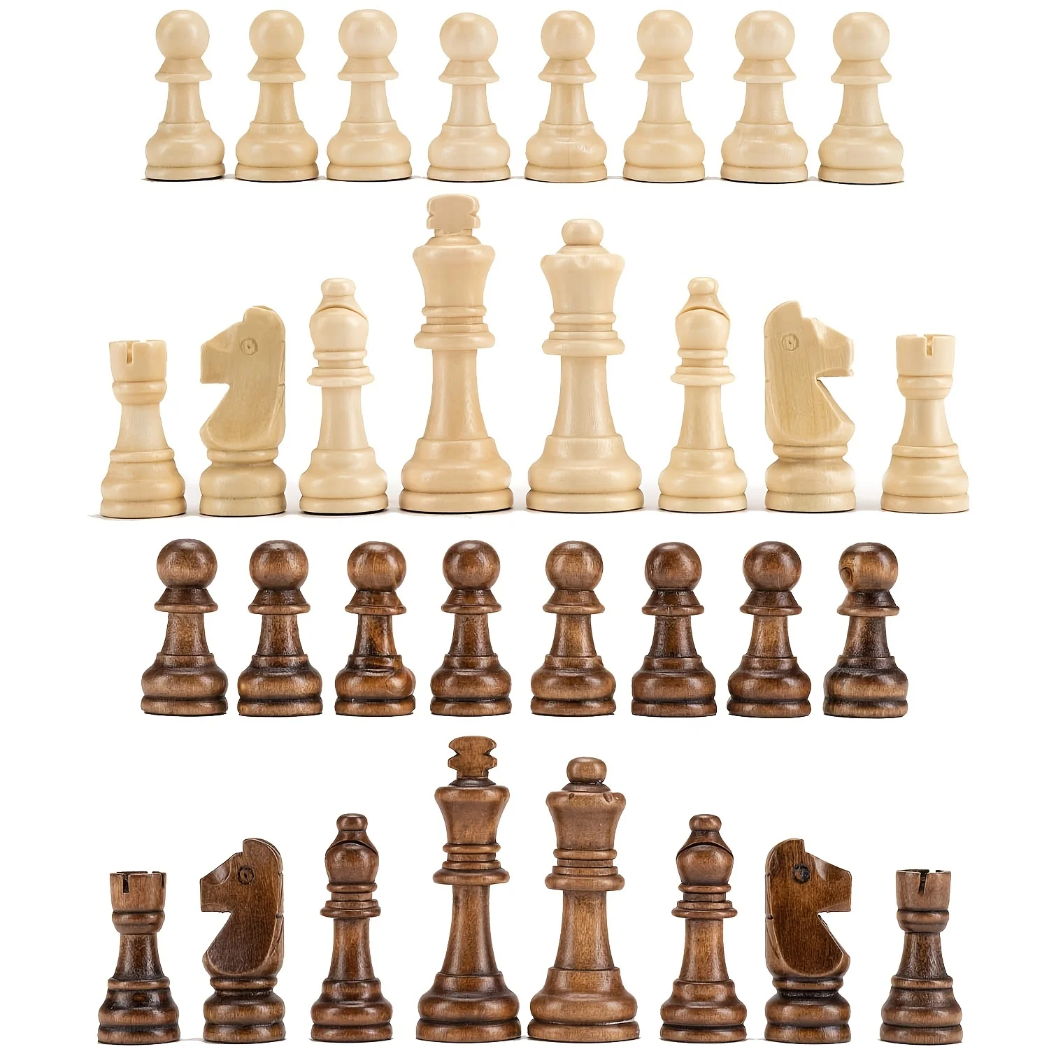 Decorative Wooden Chess Set – Standard Tournament Staunton Chessmen, 8cm King Height, Chessboard & Storage Bag view 3
