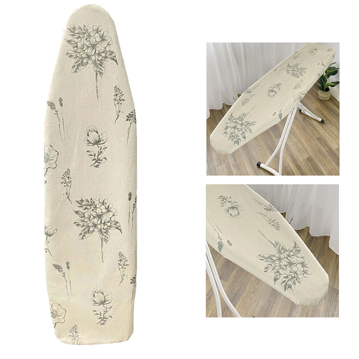 Cotton Ironing Board Cover Resists Scorching Ironing Drawstring Tightening Ironing Board Accessories Protector Cover 140x50cm