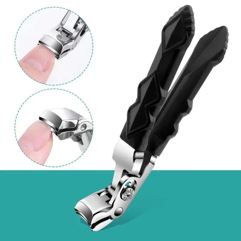 2pcs Heavy-Duty Thick Nail Clippers with V-Shaped Stainless Steel Nail File Set for Seniors Diabetics Ideal Thick Fingernails