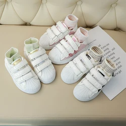 Children's Sneakers Kids Fashion Design White Non-slip Casual Shoes for Boys Girls Hook Breathable Sneakers Toddler Outdoor Shoe